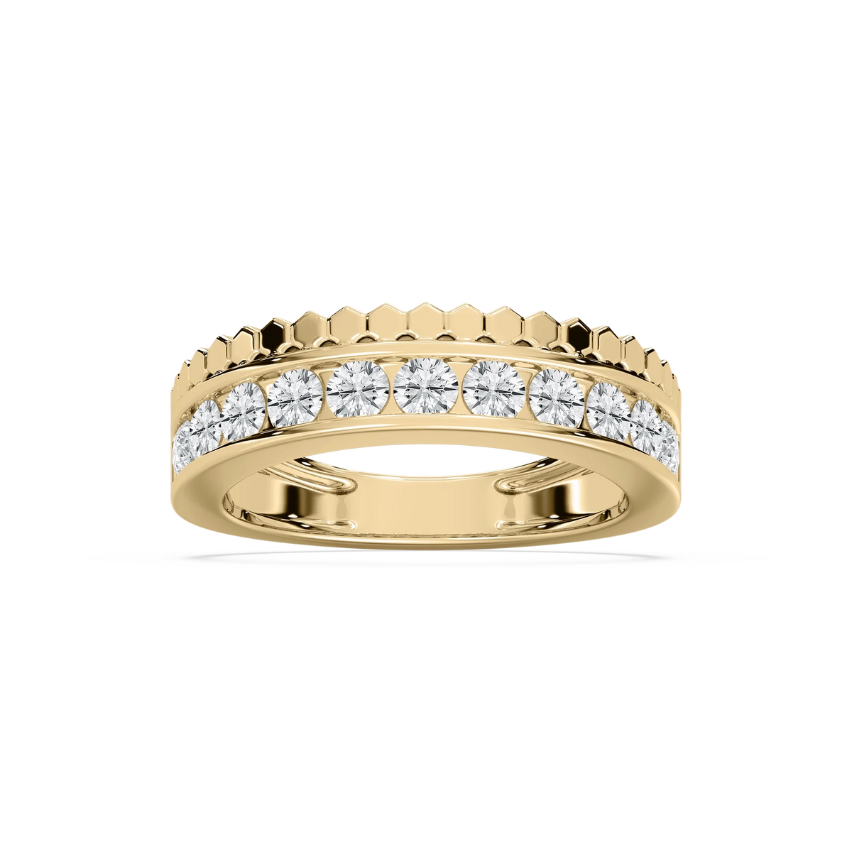 Saylor 1 ctw Round LGD Channel Anniversary Band - 14K Yellow Gold