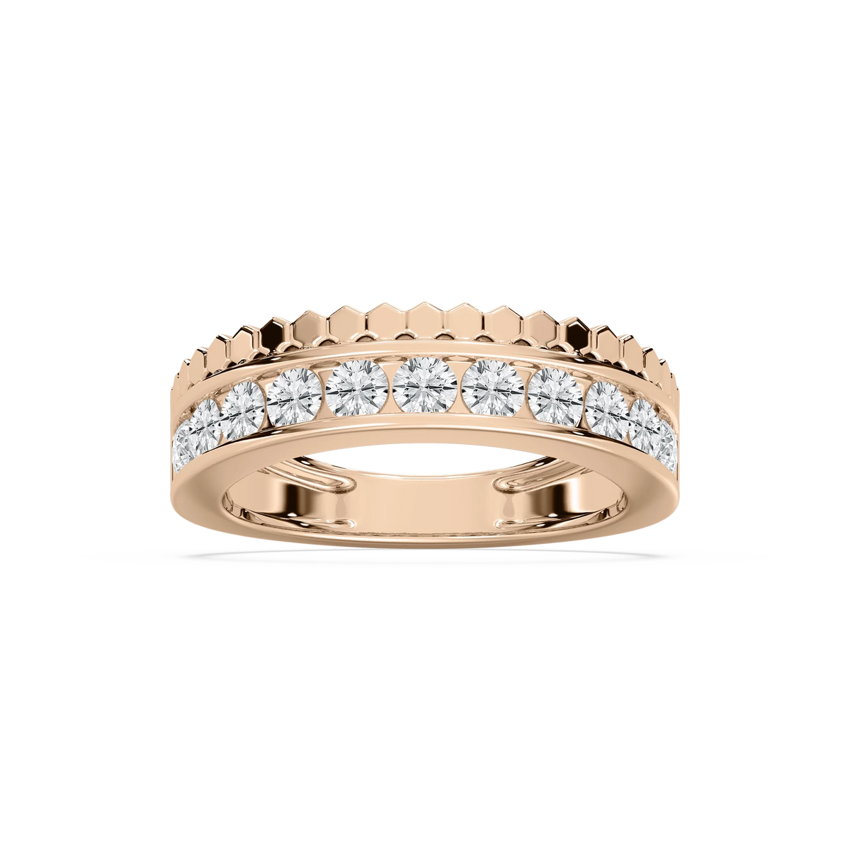 Saylor 1 ctw Round LGD Channel Anniversary Band - 14K Rose Gold