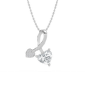 1 ½ ctw Heart and Round LGD Charmed Pendant - 18 Inches