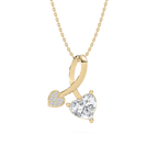1 ½ ctw Heart and Round LGD Charmed Pendant - 18 Inches