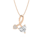 1 ½ ctw Heart and Round LGD Charmed Pendant - 18 Inches