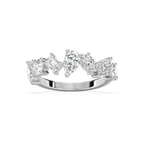 Hattie 1 ½ ctw Multi-Shape LGD Staggered Anniversary Band - 14K White Gold / F-VS2