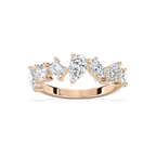 Hattie 1 ½ ctw Multi-Shape LGD Staggered Anniversary Band - 14K Rose Gold / DE-VS1