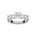 Christine Round LGD Impact Side Stone Engagement Ring - 14K White Gold