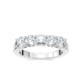 Christine 1 ¼ ctw Round LGD Five Stone Shared Prong Anniversary Band - 14K White Gold