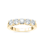 Christine 1 ¼ ctw Round LGD Five Stone Shared Prong Anniversary Band - 18K Yellow Gold