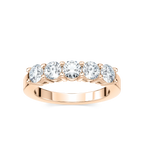 Christine 1 ¼ ctw Round LGD Five Stone Shared Prong Anniversary Band - 18K Rose Gold