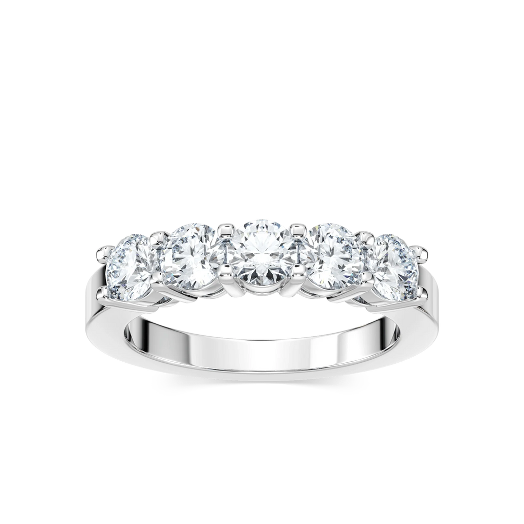 Christine 1 ¼ ctw Round LGD Five Stone Shared Prong Anniversary Band - Platinum