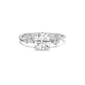 Circe 3 ¹⁄₆ ctw Round LGD Flowering Trellis Side Stone Engagement Ring - 14K White Gold / F-VS2