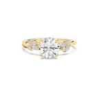 Circe 3 ¹⁄₆ ctw Round LGD Flowering Trellis Side Stone Engagement Ring - 14K Yellow Gold / F-VS2