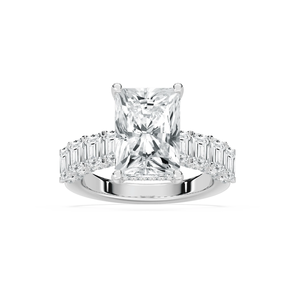 Claire 7 ³⁄₄ ctw Radiant LGD Hidden Halo Engagement Ring - 14K White Gold / F-VS2