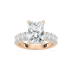 Claire 7 ³⁄₄ ctw Radiant LGD Hidden Halo Engagement Ring - 14K Rose Gold / F-VS2