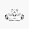 Clara LGD Double Band Hidden Halo Engagement Ring - 14K White Gold