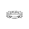 Lilly 1 ctw Round LGD Seven Stone Channel Anniversary Band - 14K White Gold / F-VS2