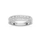 Lilly 1 ctw Round LGD Seven Stone Channel Anniversary Band - 14K White Gold / F-VS2
