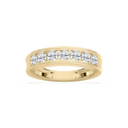 Lilly 1 ctw Round LGD Seven Stone Channel Anniversary Band - 14K Yellow Gold / F-VS2