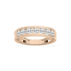 Lilly 1 ctw Round LGD Seven Stone Channel Anniversary Band - 14K Rose Gold / F-VS2