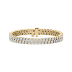 10 ctw Round LGD Offset Double Row Tennis Bracelet  - 7 Inches - Signature Collection