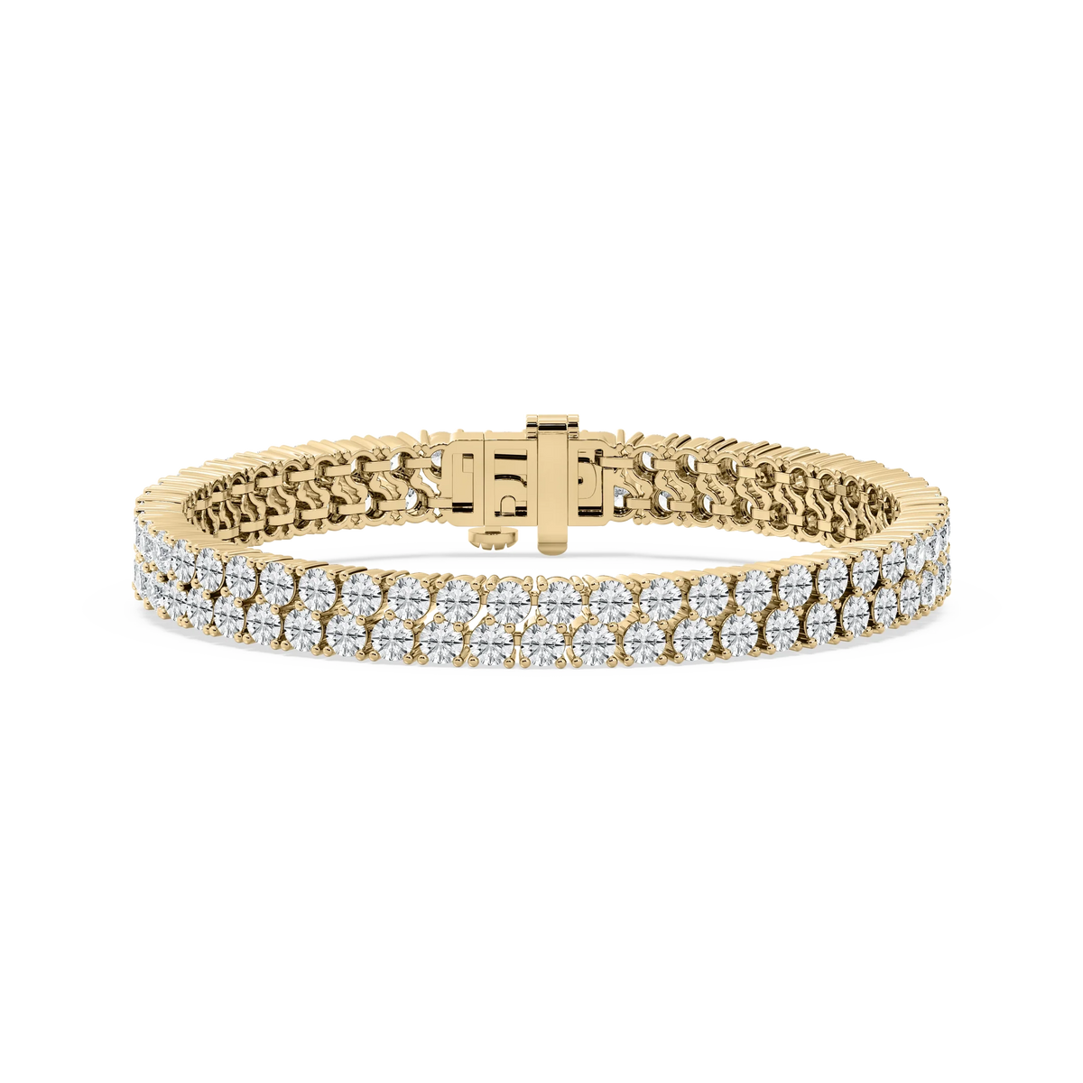 10 ctw Round LGD Offset Double Row Tennis Bracelet  - 7 Inches - Signature Collection