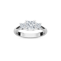 Emmie 1 ½ ctw Princess LGD Modern Three Stone Engagement Ring - 14K White Gold / F-VS2