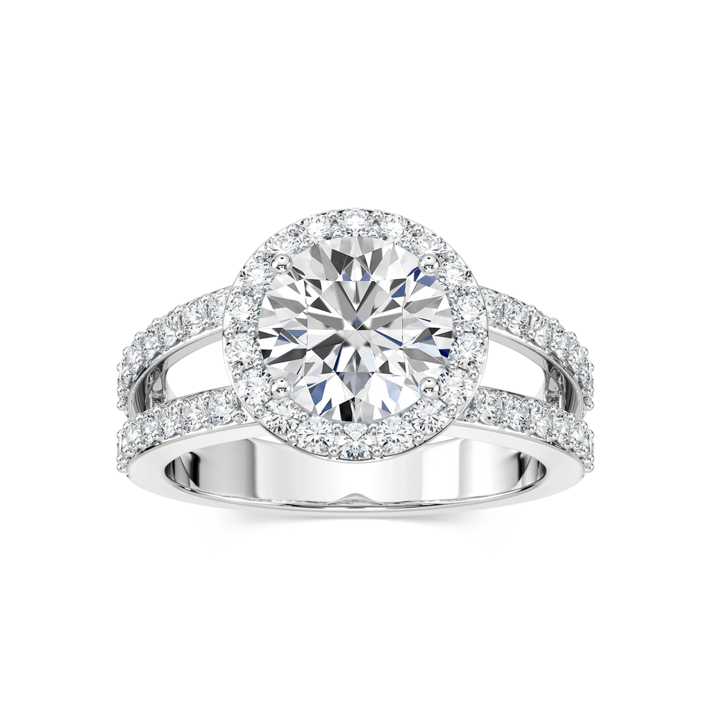Coco LGD Split Shank Halo Engagement Ring - 14K White Gold