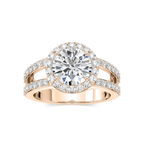 Coco LGD Split Shank Halo Engagement Ring - 18K Rose Gold