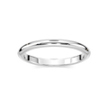 Nancy 2.00mm Dome Comfort Fit Plain Metal Band - 14K White Gold