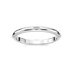 Nancy 2.00mm Dome Comfort Fit Plain Metal Band - 14K White Gold