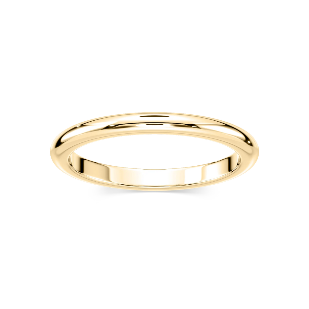Nancy 2.00mm Dome Comfort Fit Plain Metal Band - 14K Yellow Gold