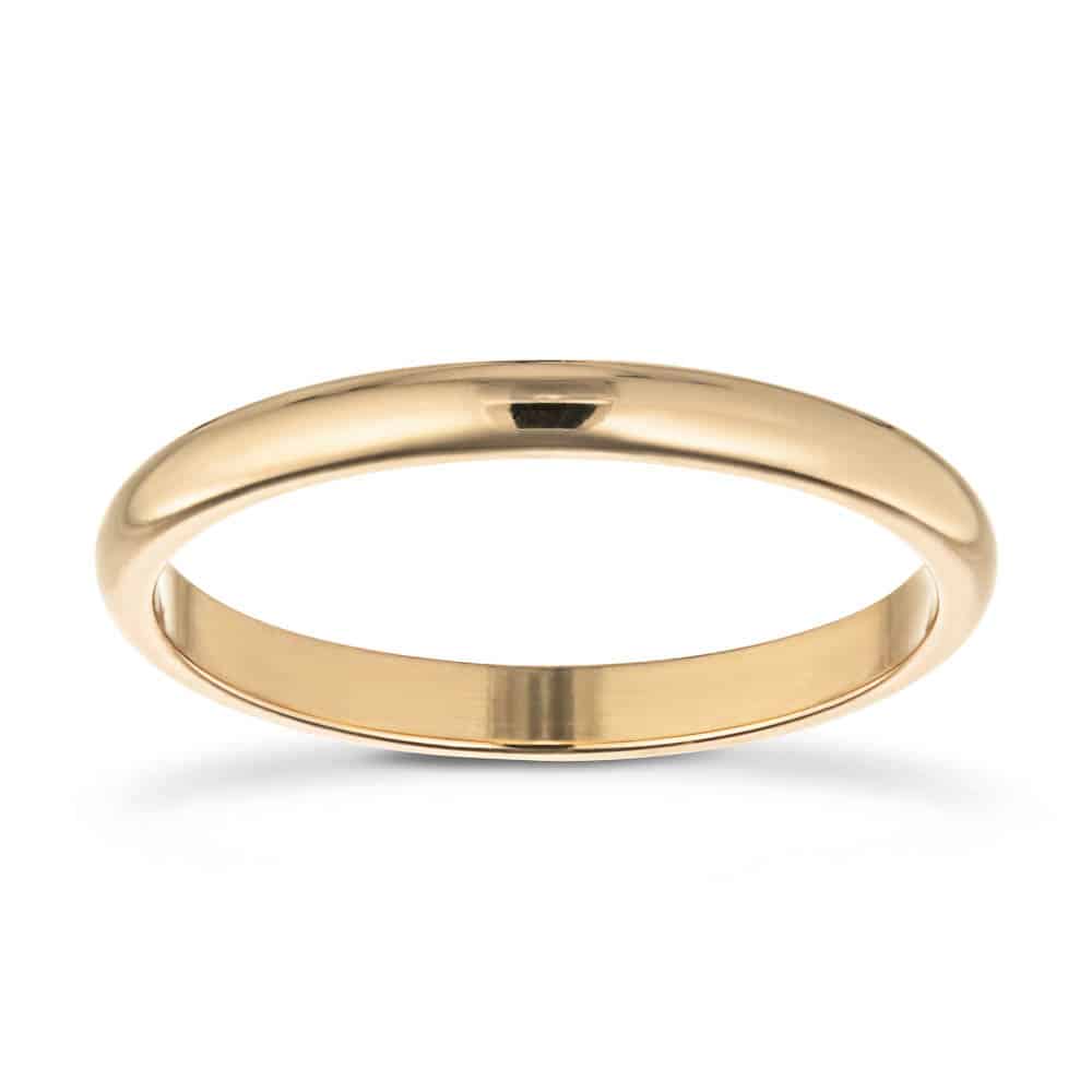 Nancy 2.00mm Dome Comfort Fit Plain Metal Band - 18K Rose Gold