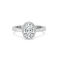 Cora LGD Cathedral Bridge Side Stone Engagement Ring - 14K White Gold / 1.0ct