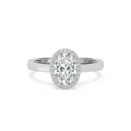 Cora LGD Cathedral Bridge Side Stone Engagement Ring - 14K White Gold / 1.5ct