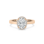 Cora LGD Cathedral Bridge Side Stone Engagement Ring - 14K Rose Gold / 1.5ct
