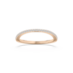 Coral 1/8 ctw Round LGD Petite Curved Band - 14K Rose Gold