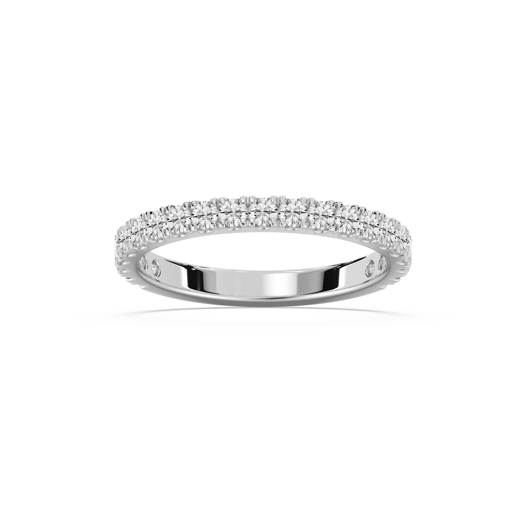 Meg 2/3 ctw Round LGD Wedding Band - 14K White Gold