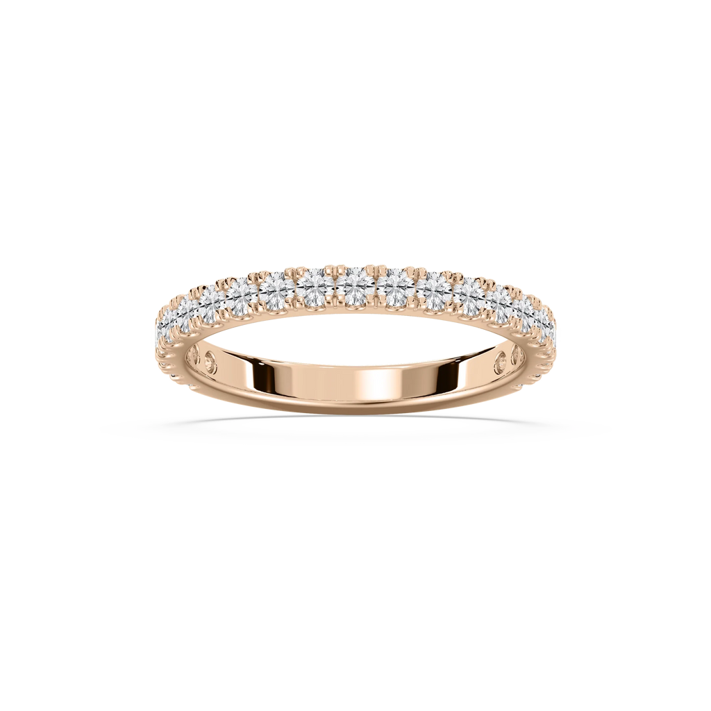 Meg 2/3 ctw Round LGD Wedding Band - 18K Rose Gold