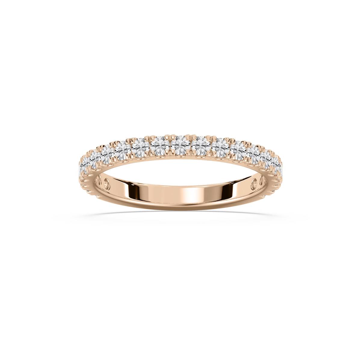 Meg 2/3 ctw Round LGD Wedding Band - 18K Rose Gold