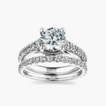 Meg LGD Classic Prong Cathedral Wedding Set
