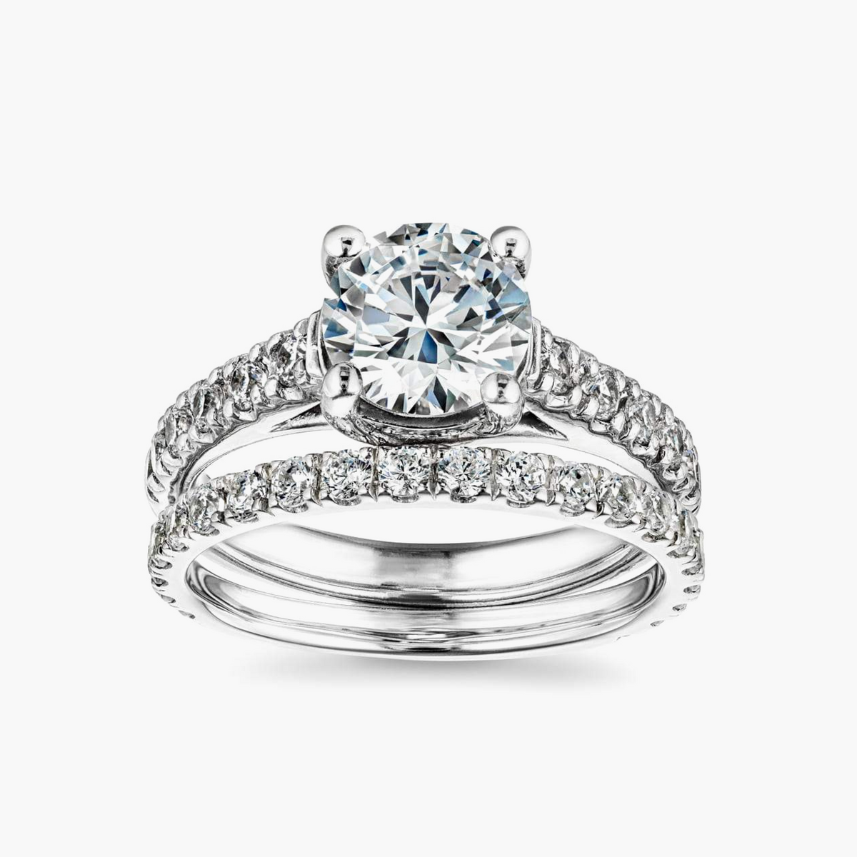 Meg LGD Classic Prong Cathedral Wedding Set