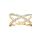 1/2 ctw Round LGD Criss Cross Stackable Band - 14K Yellow Gold
