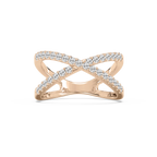 1/2 ctw Round LGD Criss Cross Stackable Band - 14K Rose Gold