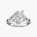 Frannie Oval LGD Crush Turtle Solitaire Engagement Ring - 18K White Gold