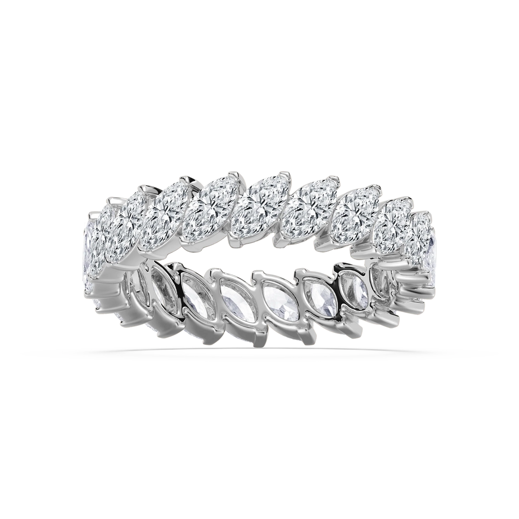 Maria 2 ⅞ ctw Marquise LGD Offset Eternity Band - 14K White Gold