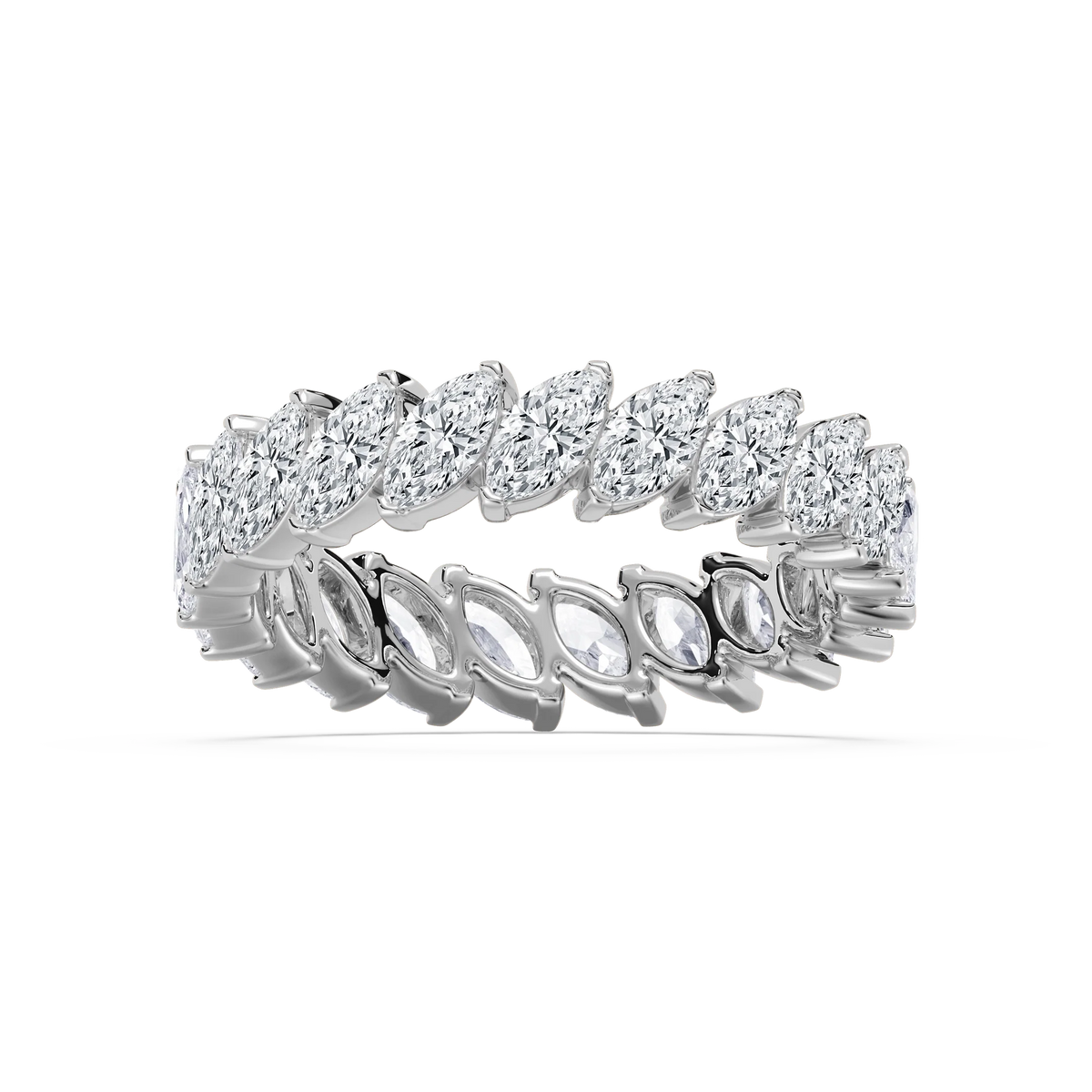 Maria 2 ⅞ ctw Marquise LGD Offset Eternity Band - 14K White Gold