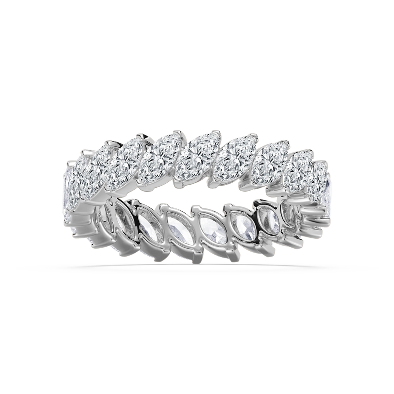 Maria 2 ⅞ ctw Marquise LGD Offset Eternity Band - 14K White Gold
