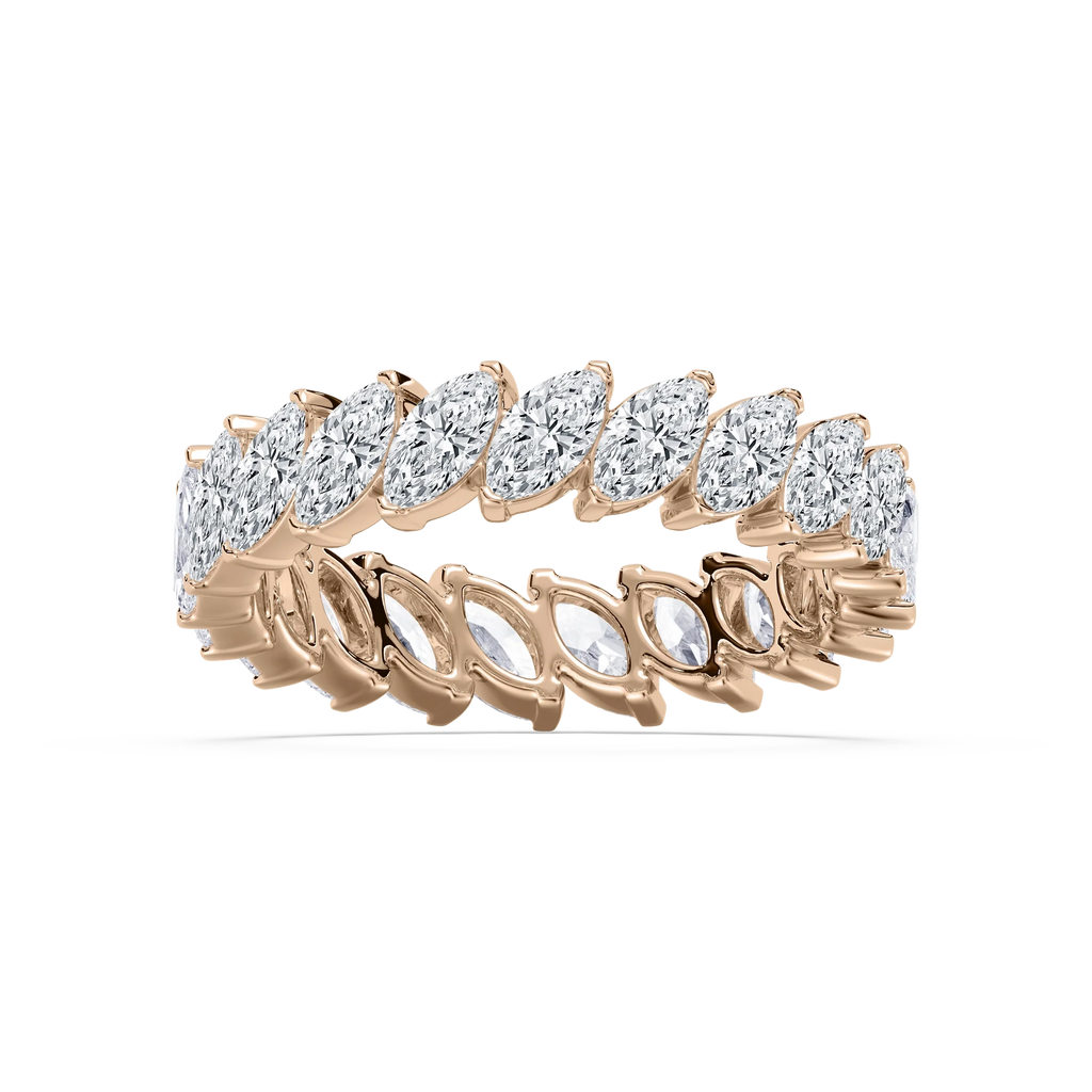 Maria 2 ⅞ ctw Marquise LGD Offset Eternity Band - 14K Rose Gold