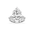Cynthia 13 ctw Pear LGD Three Stone Engagement Ring - Signature Collection - 14K White Gold