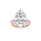 Cynthia 13 ctw Pear LGD Three Stone Engagement Ring - Signature Collection - 18K Rose Gold