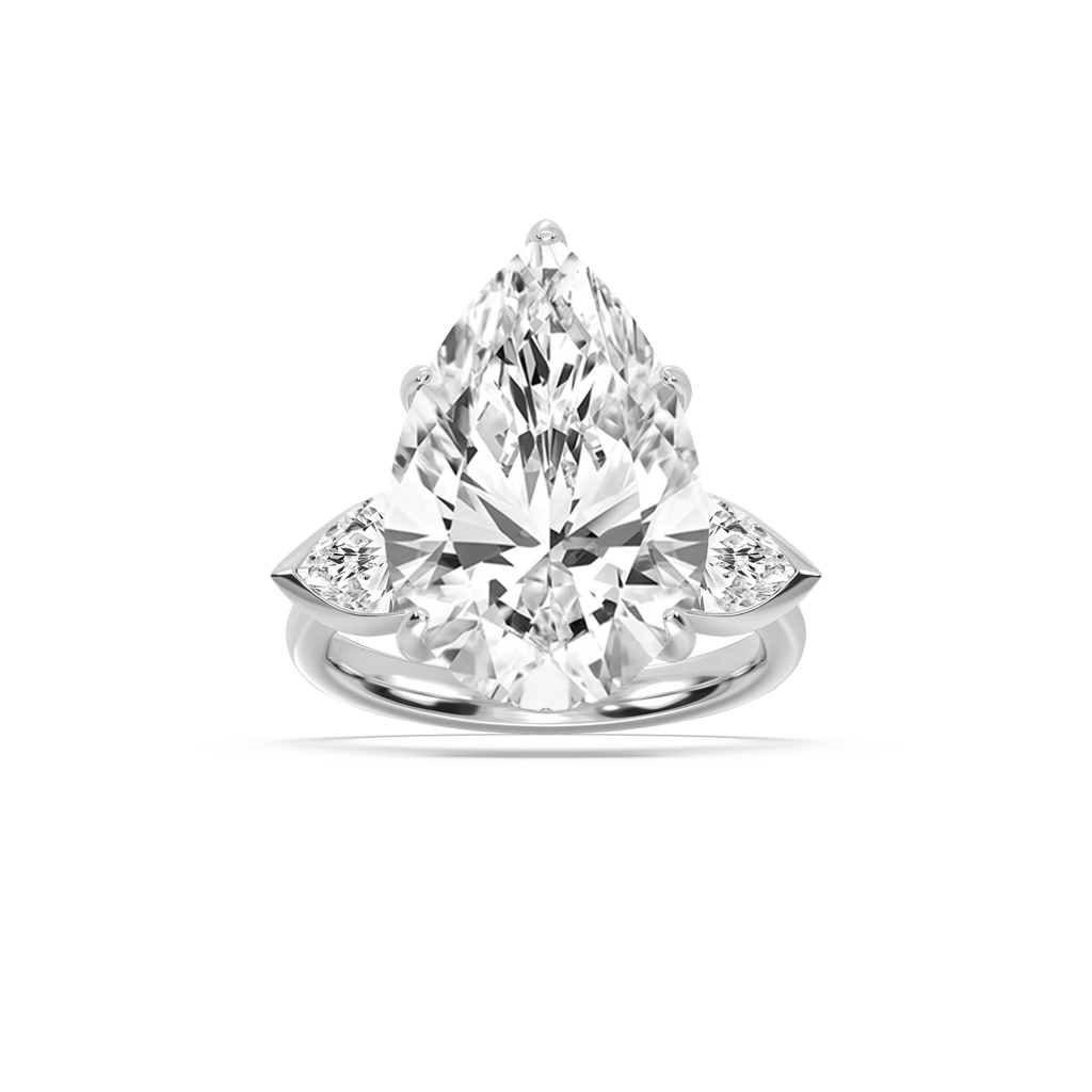 Cynthia 13 ctw Pear LGD Three Stone Engagement Ring - Signature Collection - Platinum