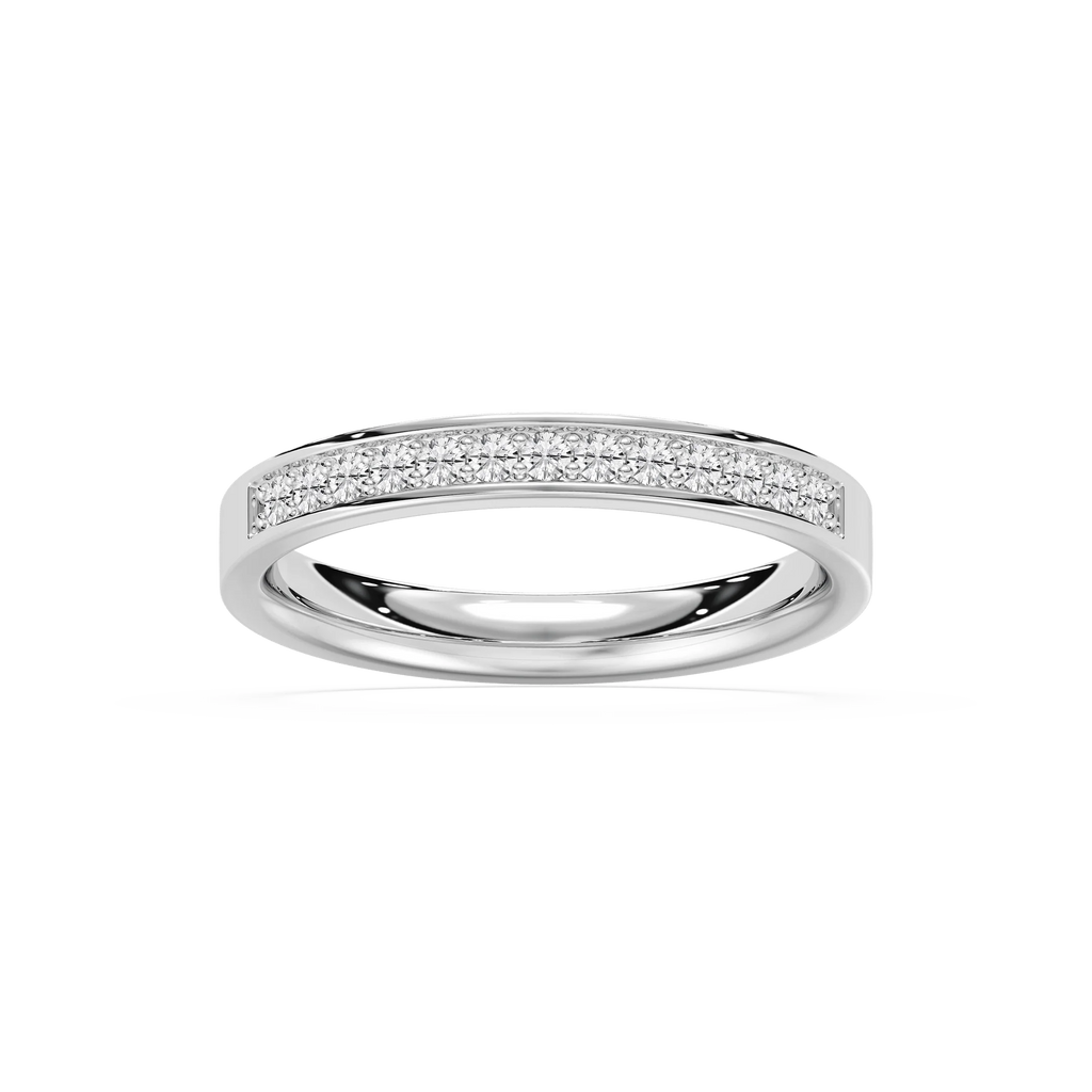 Danica 1/3 ctw Round LGD Channel Set Wedding Band - 14K White Gold